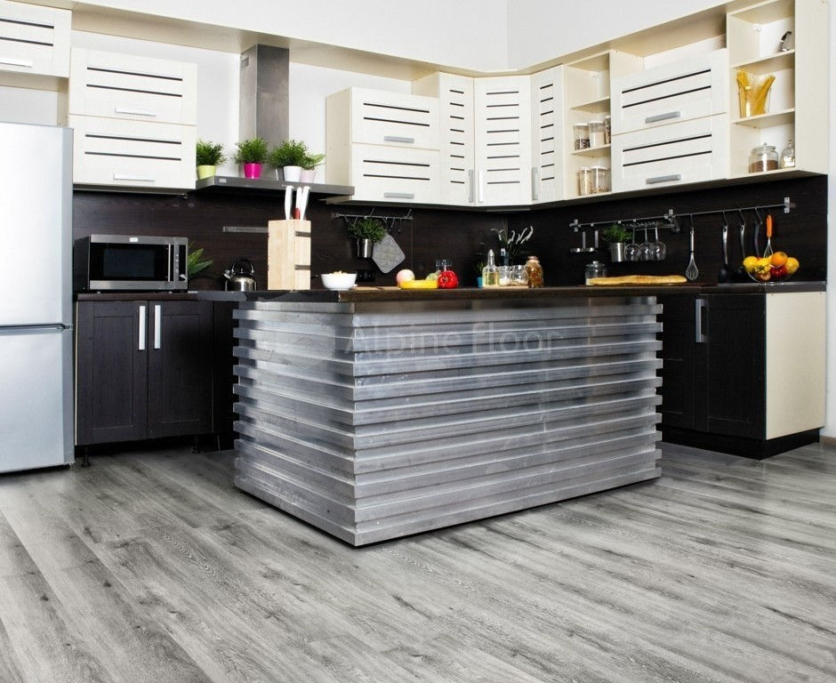 Замковая ПВХ плитка "Alpine Floor" Ясень Серый  (1220*183*4мм) — купить в Екатеринбурге